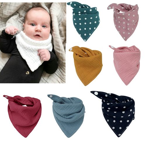 Cross-border maternal and child products newborn pure cotton bib baby ball ball triangle scarf baby false collar bib meal pocket 