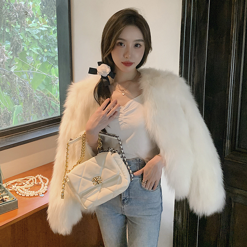 New Style Fox Fur Coat for Women, Short Haining Fur Coat, Youthful and Fashionable Women's Winter Coat New Style Fox Fur Coat for Women, Short Haining Fur Coat, Youthful and Fashionable Women's Winter Coat