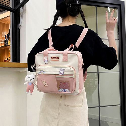 Replenishment bag for primary and secondary school students, large-capacity art bag, multi-functional tote bag, cute unisex school bag, children's crossbody bag