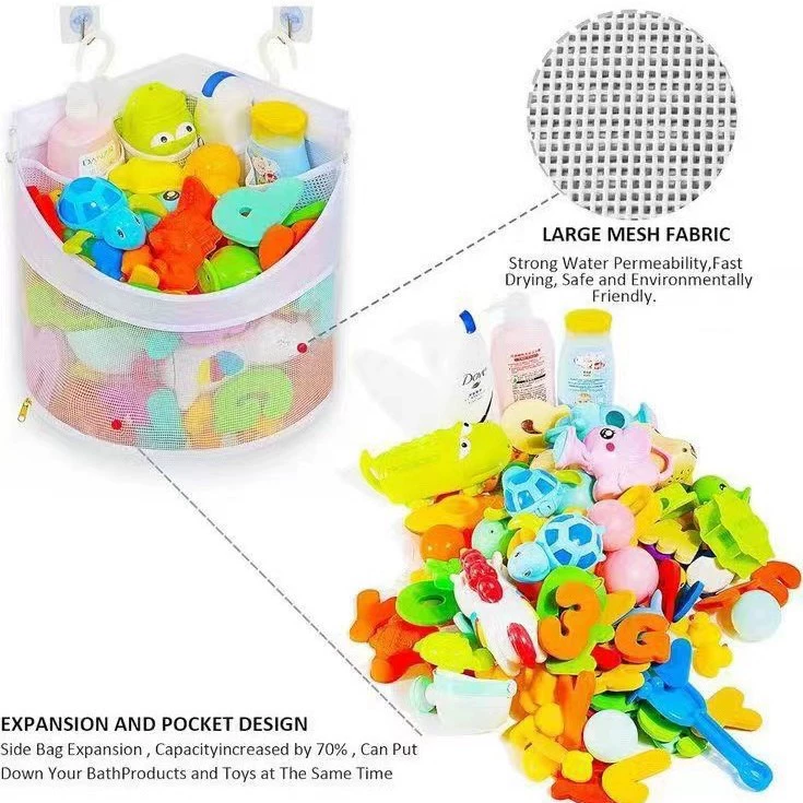 Готовая сумка для хранения детских игрушек в ванной комнате, многорешетчатая классификация, настенная подвесная сумка большой емкости, дышащая сетчатая сумка, защищенная от плесени