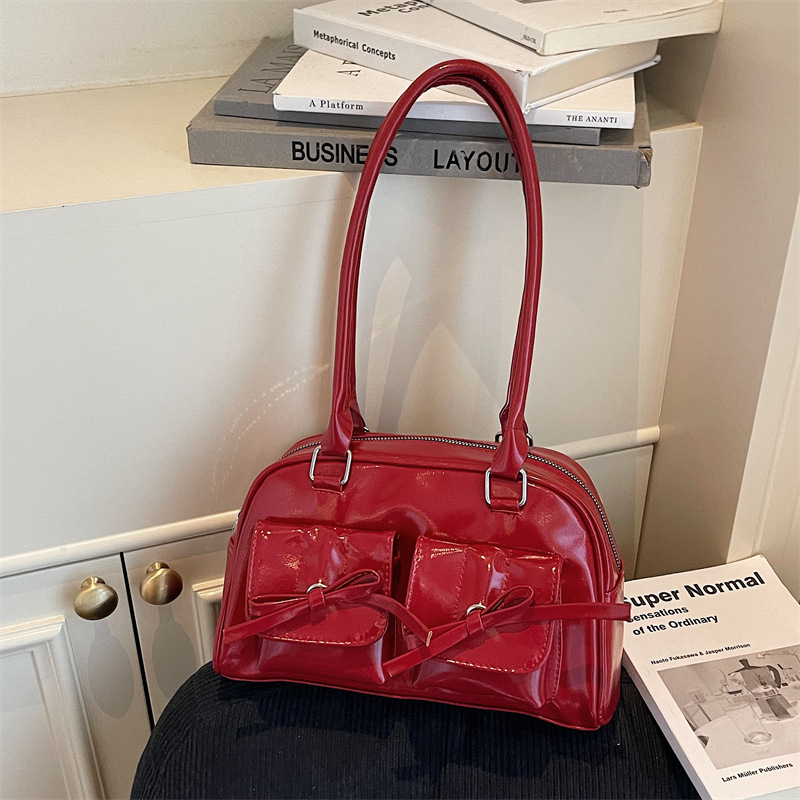 2025 Autumn New Tote Bag High-Value Commuter Underarm Bag Pu Korean Style Baseball Bag Shoulder Bag Women's Bag 2025 Autumn New Tote Bag High-Value Commuter Underarm Bag Pu Korean Style Baseball Bag Shoulder Bag Women's Bag