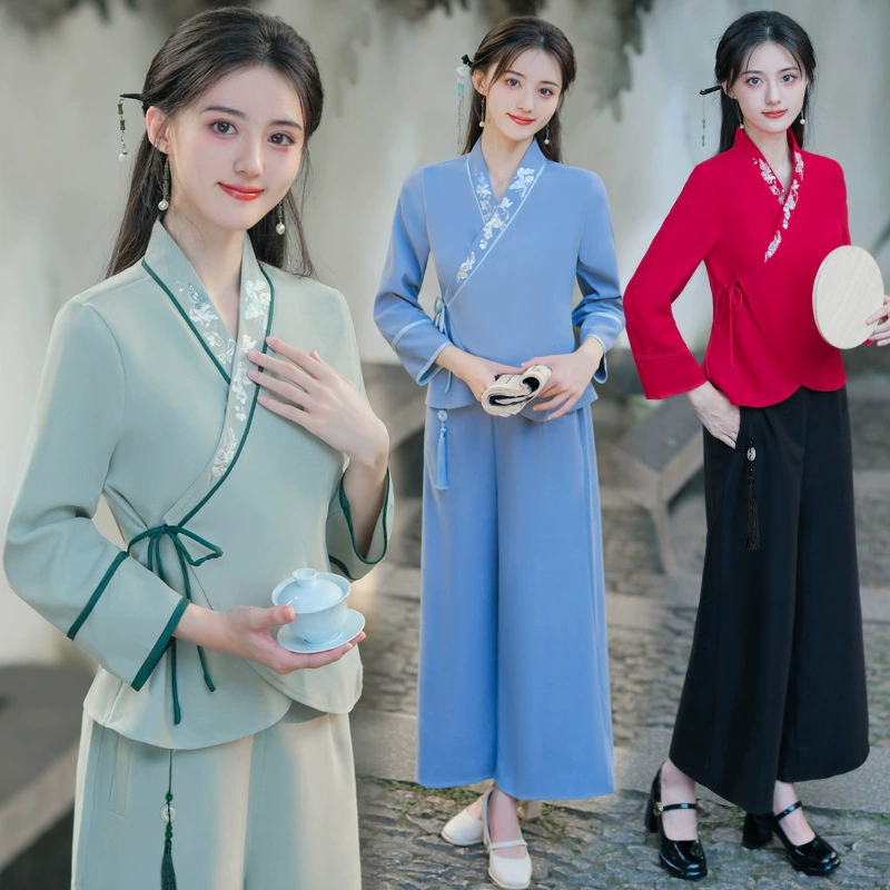 6366 Реальная съемка больших размеров осенью и зимой новый этнический стиль замшевая вышивка