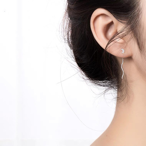 S925 Pure Silver Fringe Earrings for Women - Summer Long Wave Earrings with Elegant and Unique Design, High-end Accessory, Wholesale