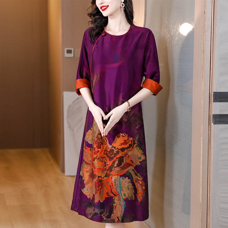 (Mới) Mã A8639 Giá 1060K: Váy Đầm Liền Thân Nữ Shryxi Big Size Ngoại Cỡ Phục Cổ Cổ Điển Họa Tiết Hoa Trông Trẻ Hơn Tuổi Thời Trang Nữ Chất Liệu Lụa Tơ Tằm G03 Sản Phẩm Mới, (Miễn Phí Vận Chuyển Toàn Quốc).