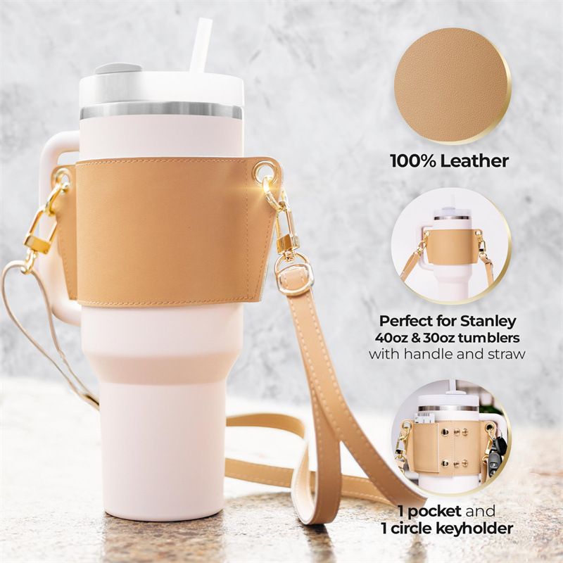 水瓶架皮革背帶