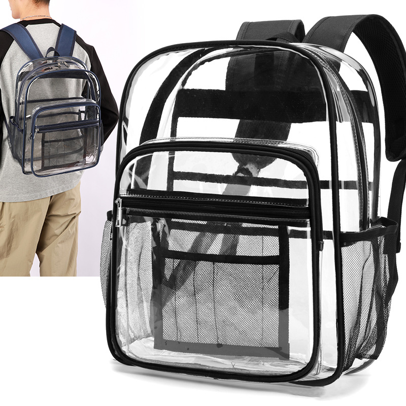 transparent school capacious backpack PVC