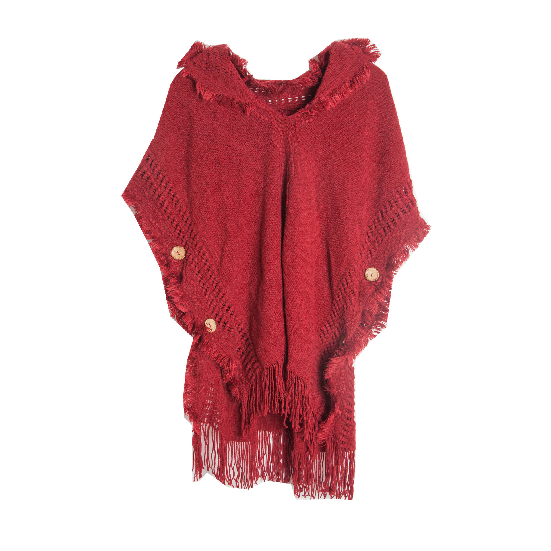 Unisex Cape Spring and winter plus-size knit button-hooded cape cape_voghion.com