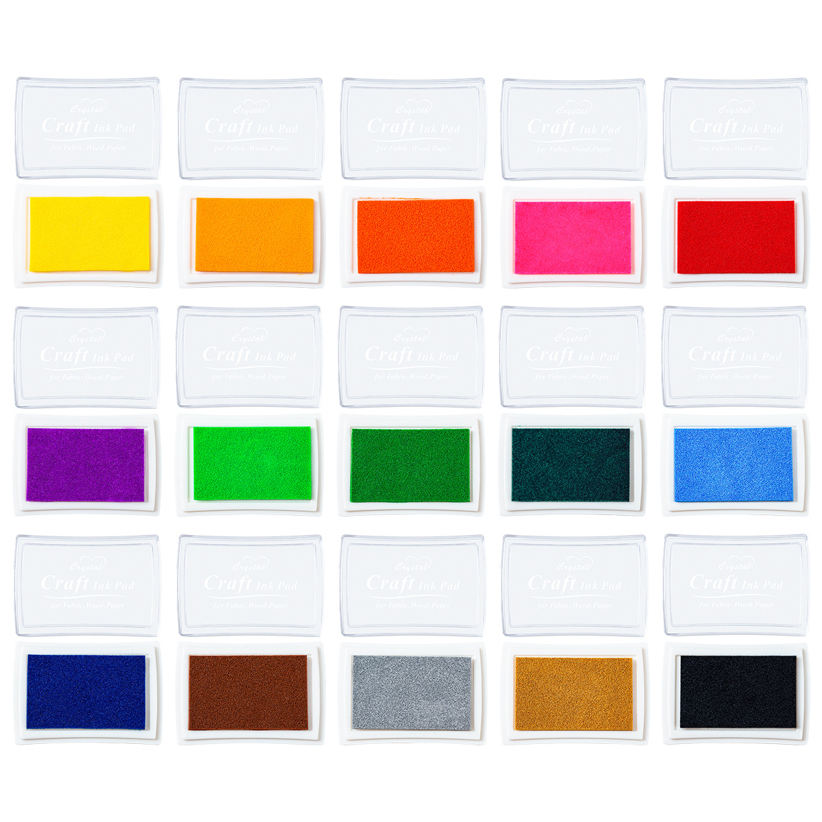 Gran cuadrado monocromo cóncava cintura 15 color inkpad sello al por mayor suministros de dibujos animados DIY pequeños accesorios 15 impresión en color aceite