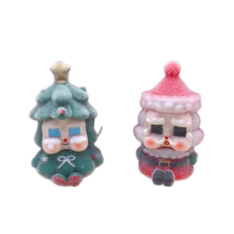 植绒圣诞节哭娃 diy盲盒萌粒饰品树脂配件创意车载摆件钥匙扣挂件|undefined