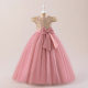 Girl's Dress Children's Princess Dress Poncho dress Bow Flower Girl's Wedding Dress Children's Prom Dress