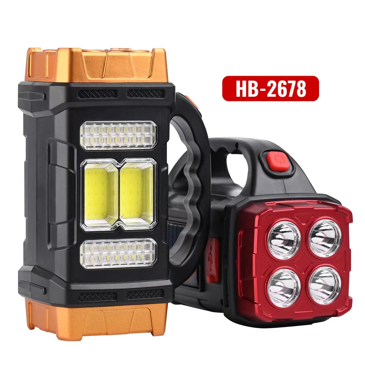 Linterna recargable solar para camping, doble luz