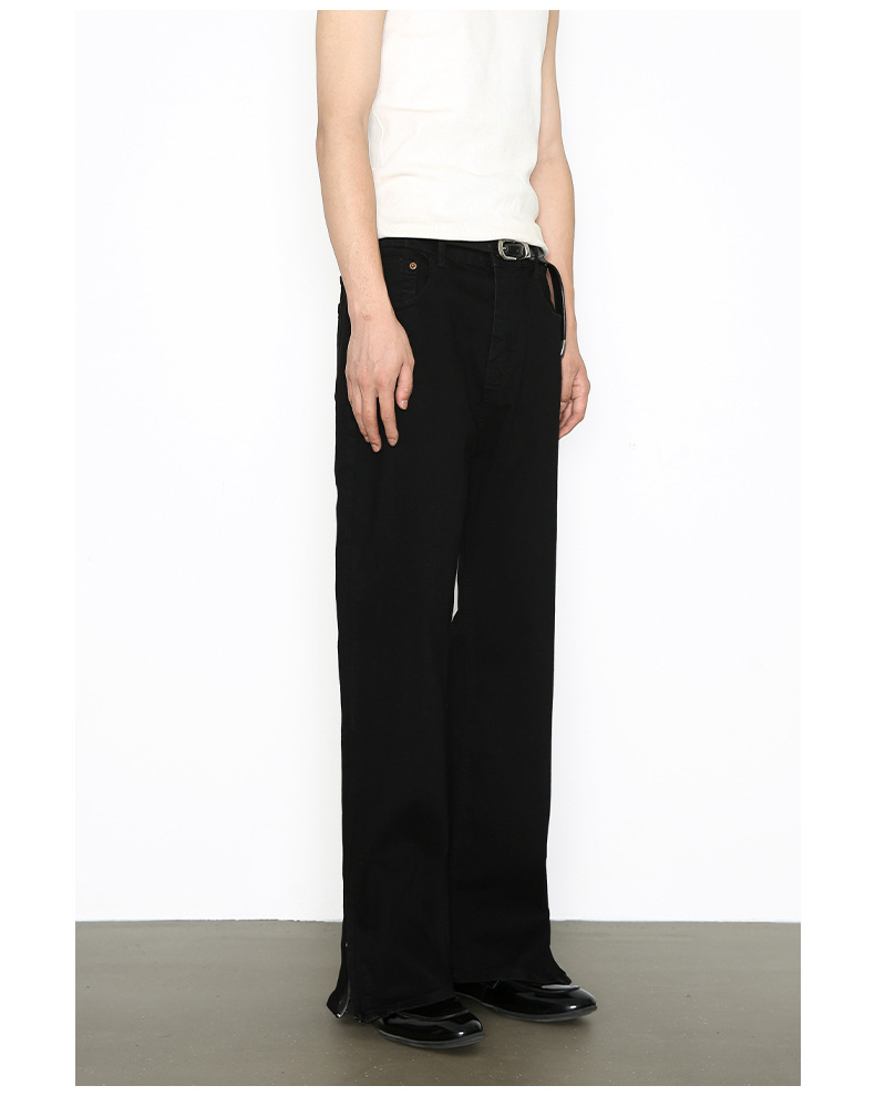 Men's Clothing Black Stretch Slim Fit Jeans For Men Loose Fit Versatile Basic Style Slimming Long Pants American High Street Denim_mkmklike.com