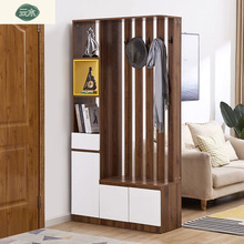 家用客厅隔断柜新中式多功能风水屏风鞋柜玄关柜一体入户门厅柜