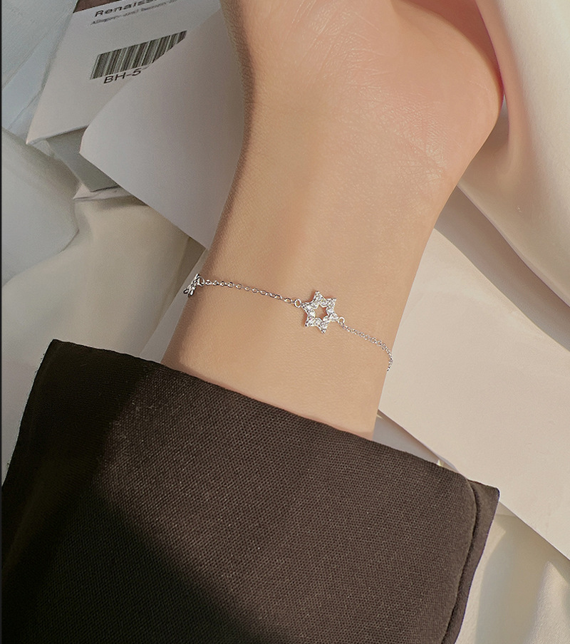 1 Piece Quantity Simple Style Star Copper Zircon Bracelets In Bulk