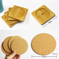 Natural Bamboo Moss Micro Landscape Glass Bottle Bamboo Saucer Soft Wood Tea Mat Mat Dinner Plate Bottle Square Base