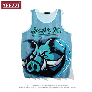 American Basketball Vest Quick-drying Sleeveless T Ice Silk Sports Loose Running Training Fitness Beach Jersey Pig
