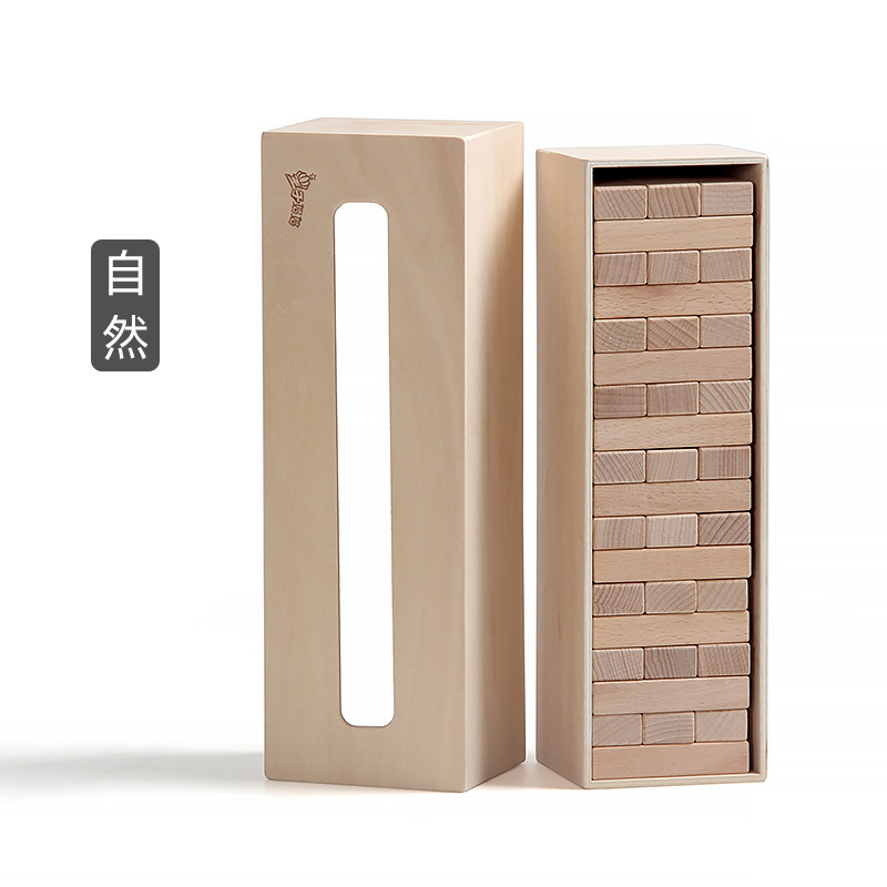 Madera maciza Jenga Le escritorio de ocio para padres e hijos números apilados bloques de construcción altos rompecabezas de madera para niños juguetes interactivos de educación temprana