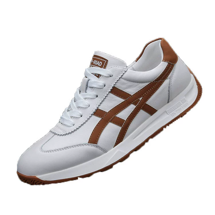 Leather ultra light footwear for leisure, universal trend shoes, European style, 2023, internet celebrity, cowhide