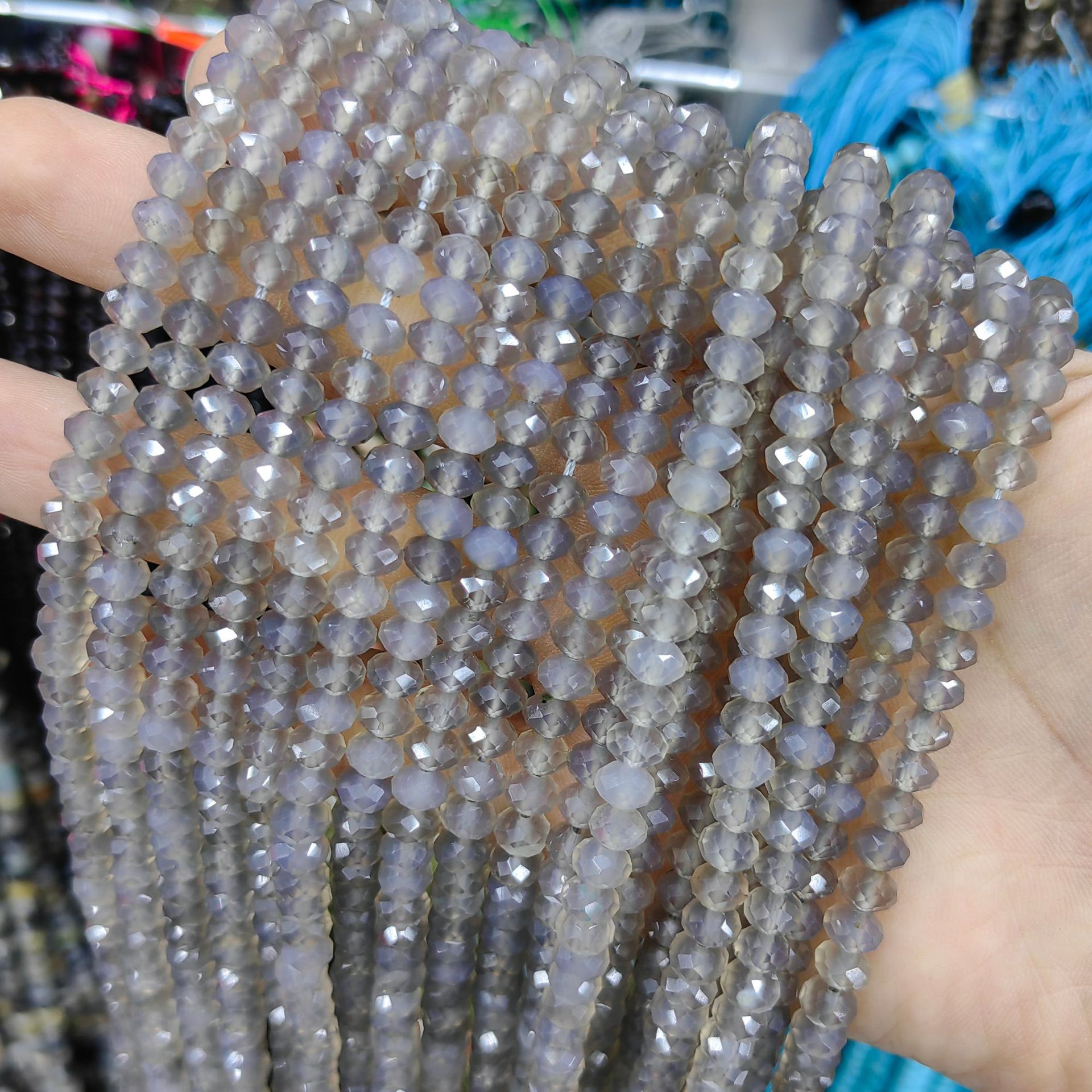 Piedra natural cristal natural 6mm * 4mm faceta divisor de platillo volador cuentas separadoras cuentas dispersas joyas semiacabadas DIY