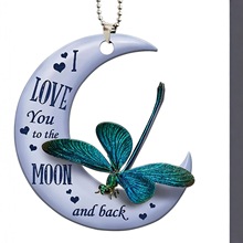 亚克力七彩动物汽车挂件车内后视镜装饰品挂饰圣诞节装饰挂件车载