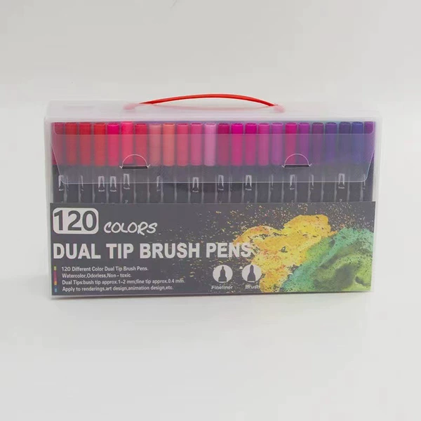 Watercolour, crayons, 120 colors