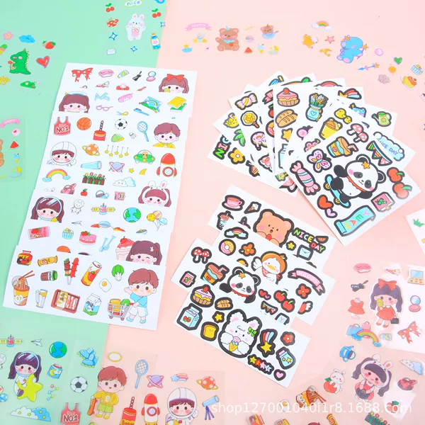 Cute cartoon journal stickers creative children's journal stickers pvc goo card stickers suit self-selected DIY stickers