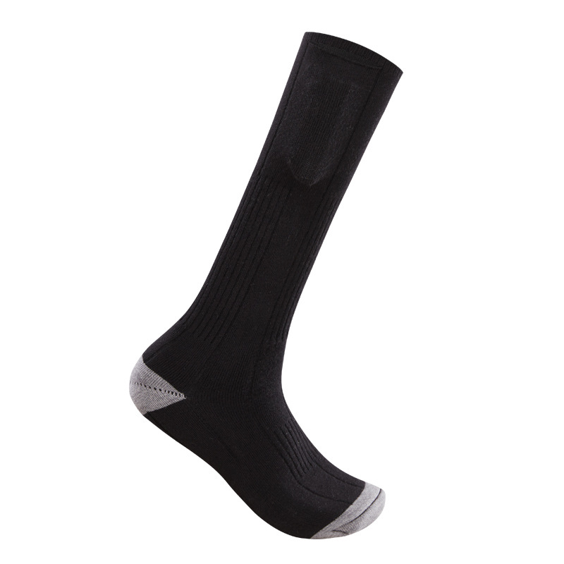 跨境亚马逊电加热袜子男女长筒户外滑雪发热袜子加厚暧脚棉电热袜