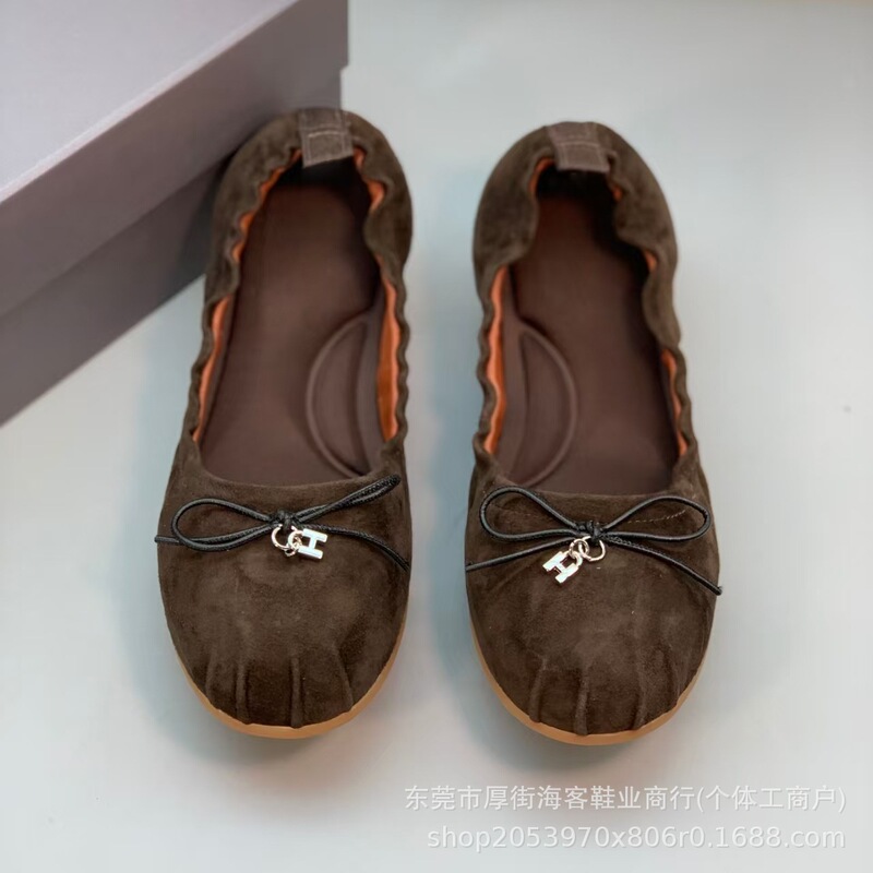 莞产顶版！2025新款蝴蝶结平底玛丽珍女鞋褶皱浅口休闲单鞋芭蕾鞋|undefined