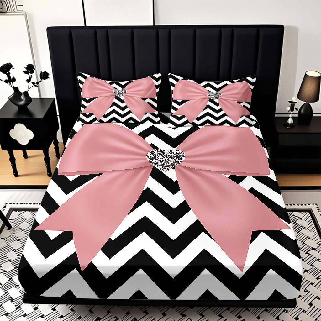 TEMU / JIT abrasión cama caseta serie de arco multicolor impresión digital 3D ropa de cama para dibujar se puede ajustar