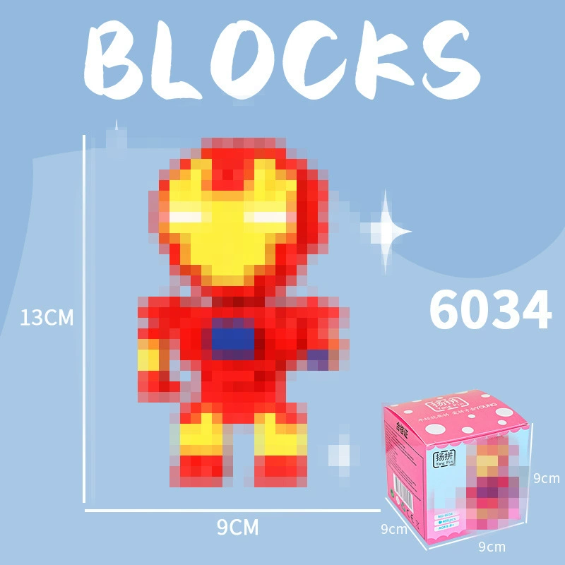 Cartoon Building Block Toy Set, Mini Constructor Doll, 9×9×9 cm, Assorted Character Designs