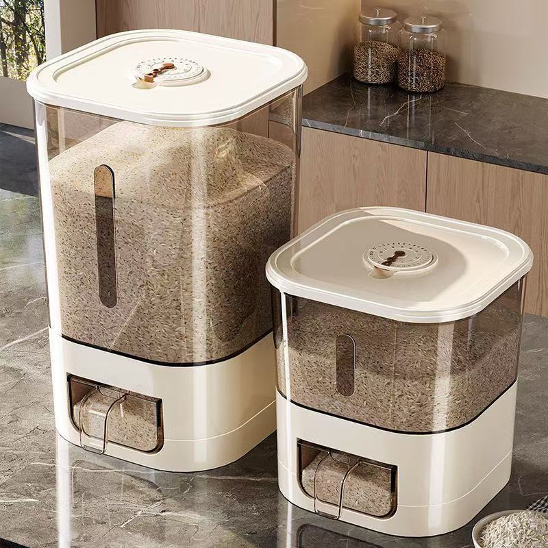 Cubo de arroz doméstico, a prueba de insectos, a prueba de humedad, sellado, caja de arroz de grado alimenticio, cubo de fideos, recipiente de almacenamiento de fideos de arroz, cilindro de arroz de alta gama
