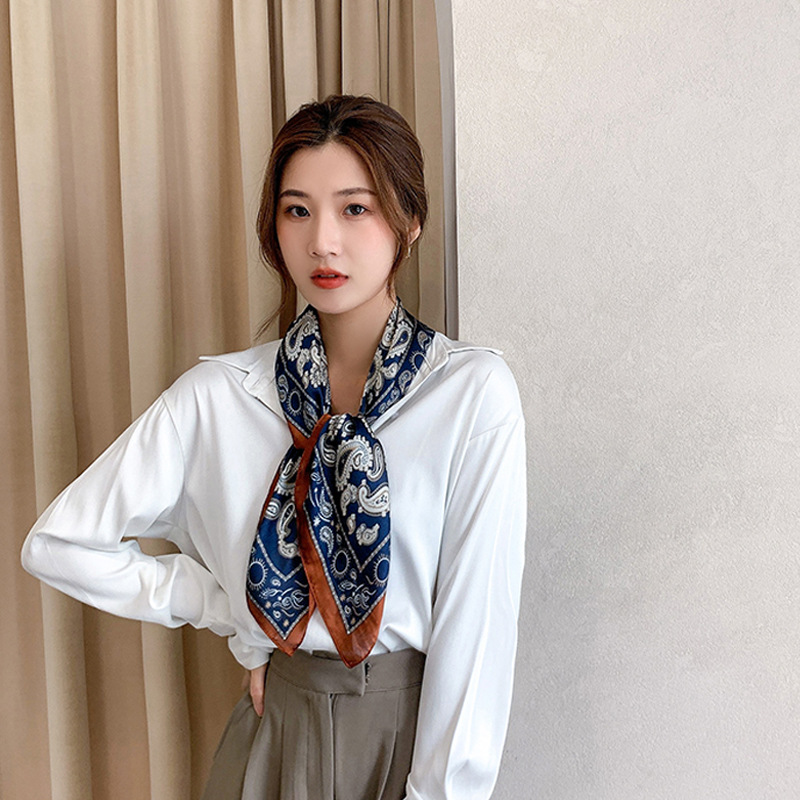 Women's Simple Style Classic Style Color Block Polyester Printing Silk Scarf display picture 2