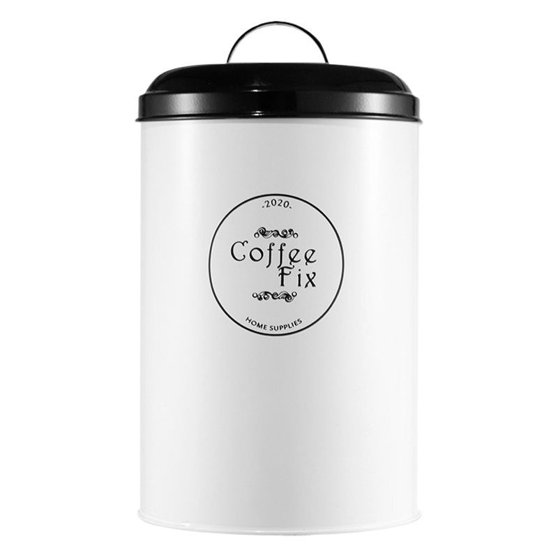 Nuevo Amazon caliente-Venta de almacenamiento de hierro galvanizado tarro a prueba de polvo café azúcar té tarro decorativo decoración de almacenamiento tarro