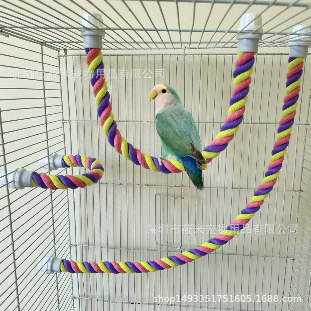 Фабрика прямой Попугай Игрушка альпинистская хлопковая веревка серия Макарон игрушка птица подставка стержень птица подставка клетка для птиц