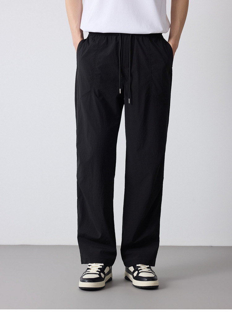 Quần jogger nam dáng rộng thùng thình phong cách thể thao thành phố, cạp chun — đen chi tiết 37
