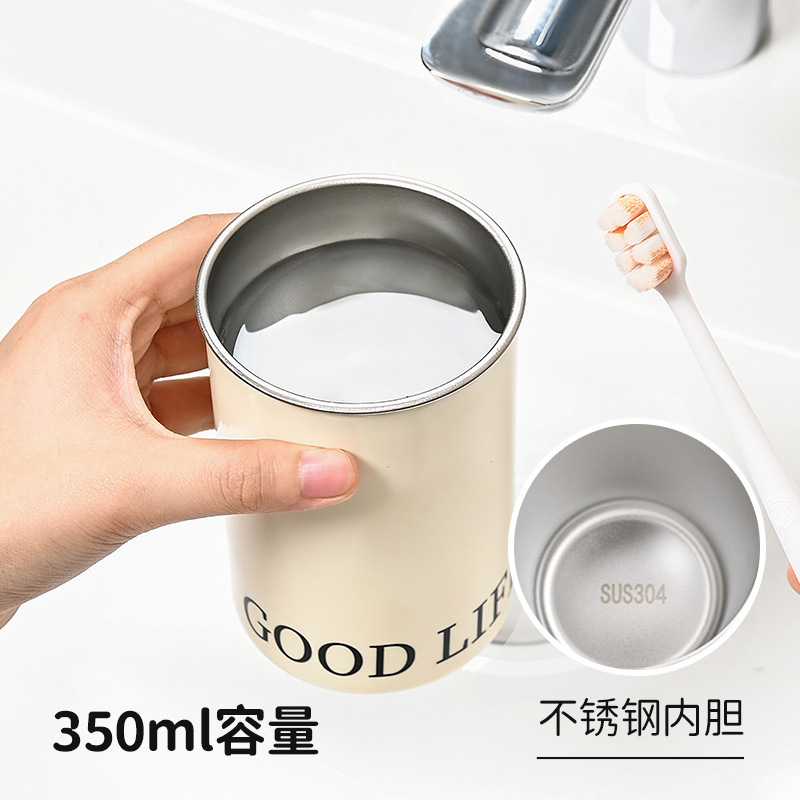 磁気マウスウォッシュカップ 304 ステンレス鋼歯ブラシカップシンプルなカップル歯ブラシカップ壁掛けパンチフリー歯ブラシ落下防止|undefined