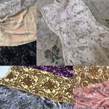 金线丝绒面料烂花绒乔绒爆款烂花 薄款花型现货连衣裙 厂家供应