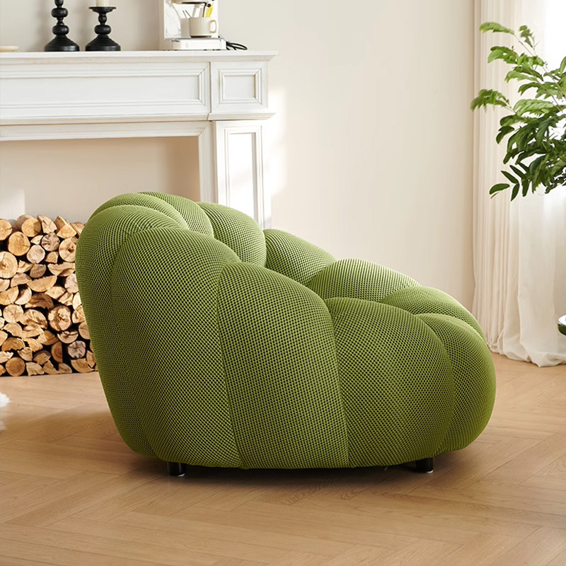 Sofá de compresión al vacío suave Sofá de calabaza de apartamento pequeño francés Sofá perezoso de tela simple y moderno para una sola persona
