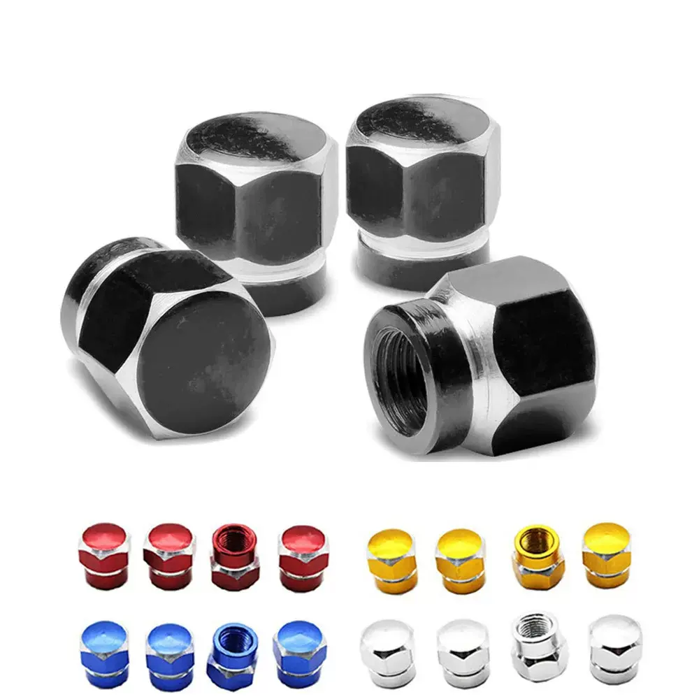 彩色铝合金气门嘴帽 防漏气汽车轮胎帽 大六角螺丝 气门嘴盖
