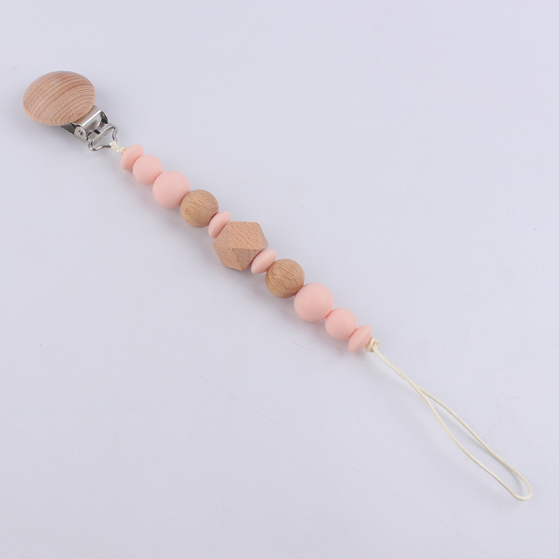 Nuevos suministros para bebés intervalo octogonal perlas Cadena de pezón calmante bebé mordedura molar Cadena de pezón cadena anti-caída