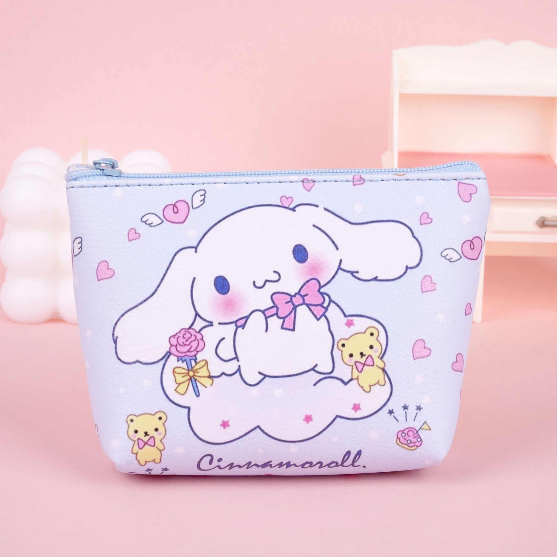 Coreano ins chica corazón de dibujos animados bolsas de cambio estudiantes lindos auriculares portátiles impermeables bolsa de almacenamiento de corteza bolsa de monedas