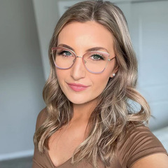 87105 TR90 Anti-blue light glasses with cat-eye frame, metal spring hinges, full metal frame glasses