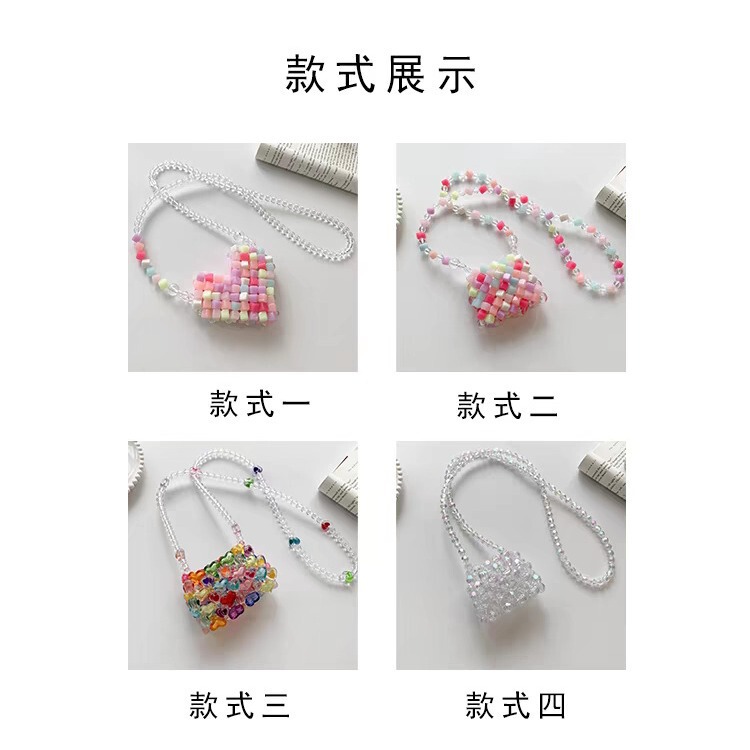 Women's Crossbody Women's Bag Beaded Bag Beaded Bag Handmade Bag Crystal Portable Crossbody Light Luxury Niche INS Style Cute