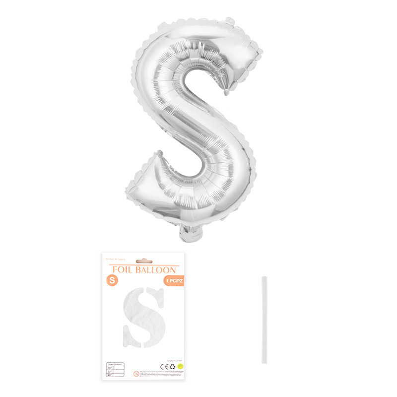 16 pulgadas alfabeto inglés tarjeta de papel independiente embalaje película de aluminio globo decoración de fiesta de cumpleaños diseño papel de aluminio globo al por mayor