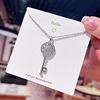 Silver brand small design necklace stainless steel, Japanese and Korean, simple and elegant design, wide color palette, internet celebrity