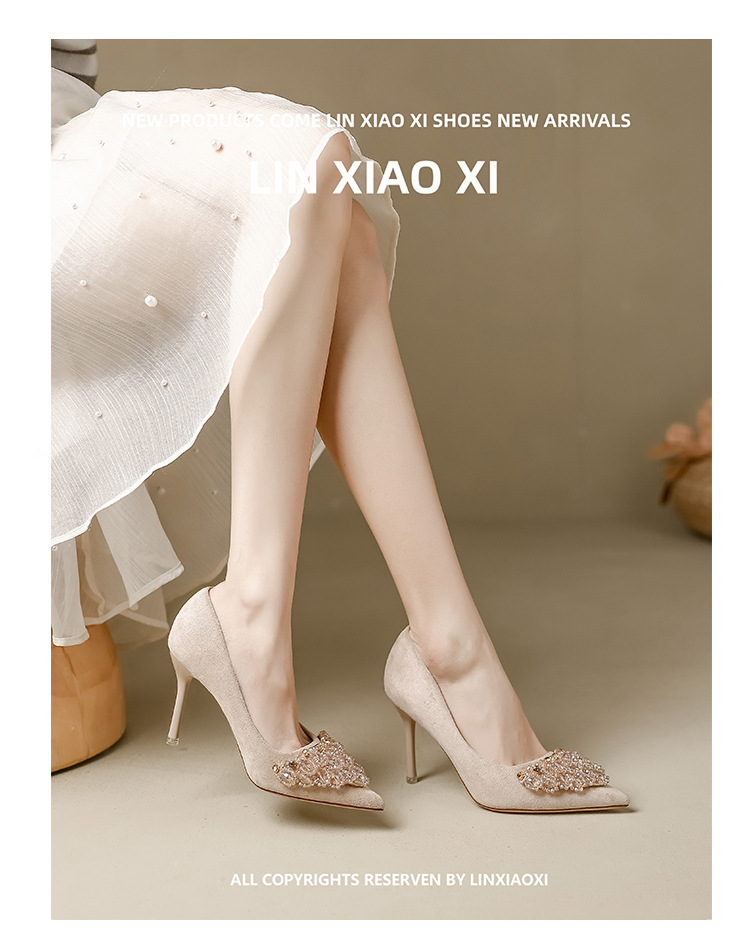 New Spring Autumn Stunning Rhinestone Black High Heels Women, Elegant And Sophisticated, Comfortable For The Feet, Thin_vogvips.com