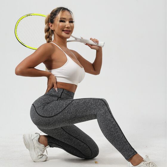 European and American Explosions Casual Sports Pants High Waist Hip Yoga Pants Elastic Skin-Friendly Tight Sports Pants High Waist Pants