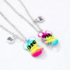 Necklace for friend, children's cartoon set, suitable for import, with little bears