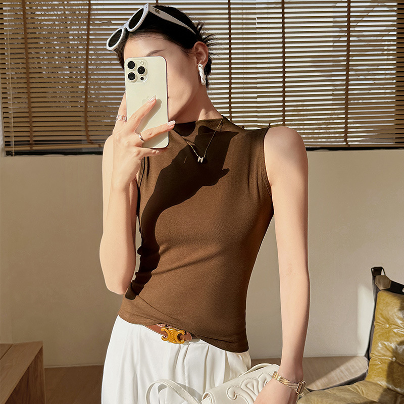 Carefully Selected Knitted Design Casual Simple Camisole Women's Summer Thin Niche Sleeveless Top That Can Be Worn Outside