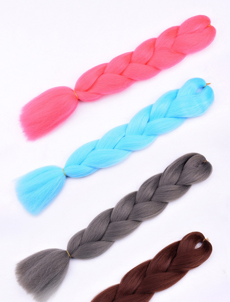 Synthetisches Flechthaar Hitzebeständige Matte Farbverlauf Perücke_voghion.com